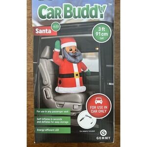 Gemmy Airblown Inflatable African American Santa Car Buddy 3Ft LED Christmas New